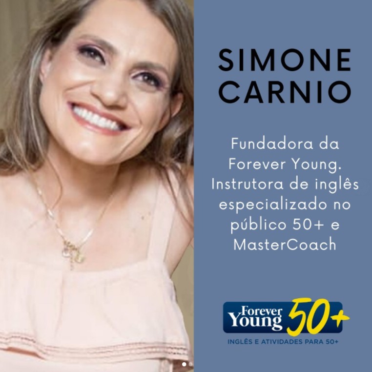 Simone Carnio professora de inglês 50+